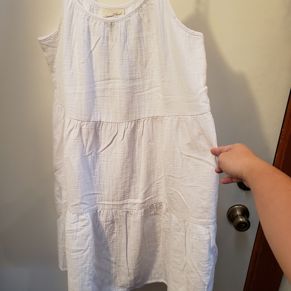 White mid length dress